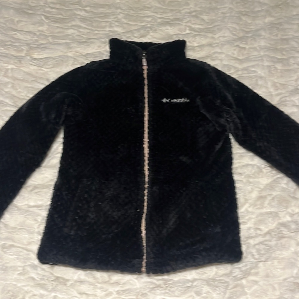Girls Columbia jacket, black, size med, fits like a 10-12 girls